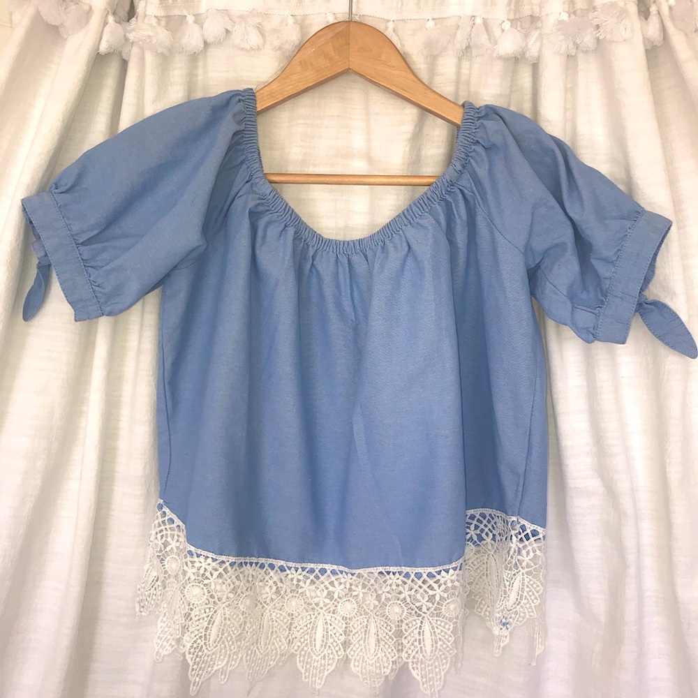 Majora Off The Shoulder Blue Top